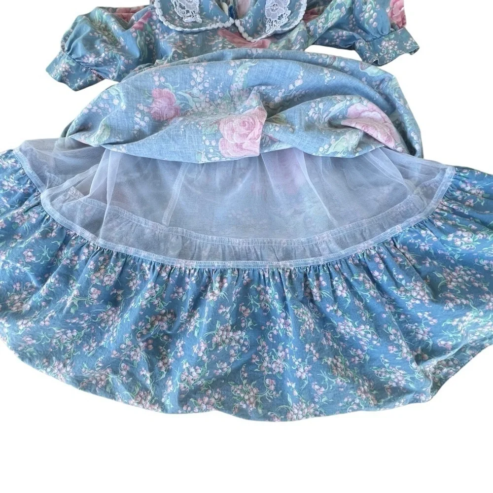 Vintage Sarah Kent Cottagecore Floral Prairie Dress 80s Gone with the Wind Sz 6X